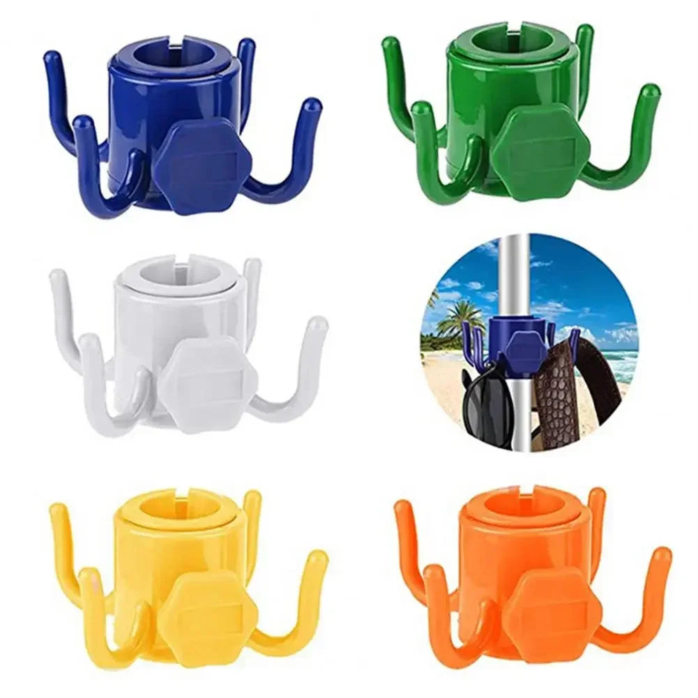 Beach Umbrella Hook Four-legged Hanging Hook Towels Bags Clothes Hanger Camping Travel Holder Outdoor Camping Tools Equipment