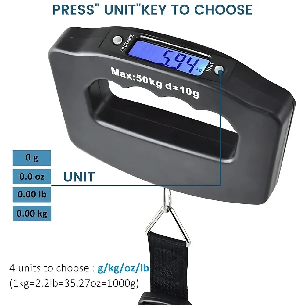 Digital Luggage Scale Electronic Portable Suitcase Travel Weighs With Backlight Electronic Travel Hanging Scales