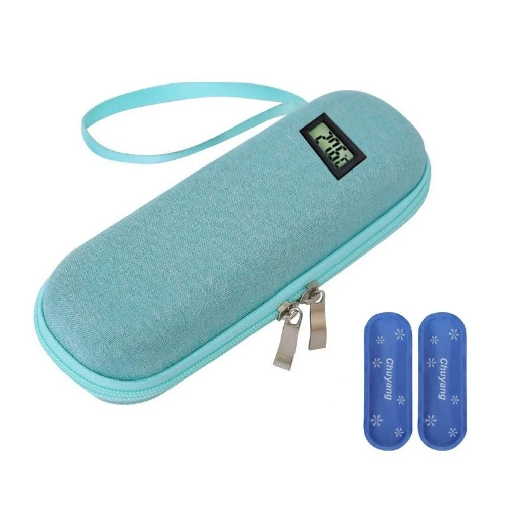 Thermometer Display Insulin Cooler Travel Case Cooling Thermal Insulated Refrigerated Medicine Organizer with Ice Pack