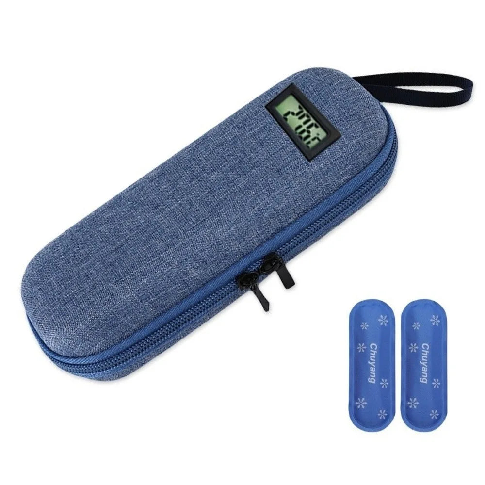 Thermometer Display Insulin Cooler Travel Case Cooling Thermal Insulated Refrigerated Medicine Organizer with Ice Pack
