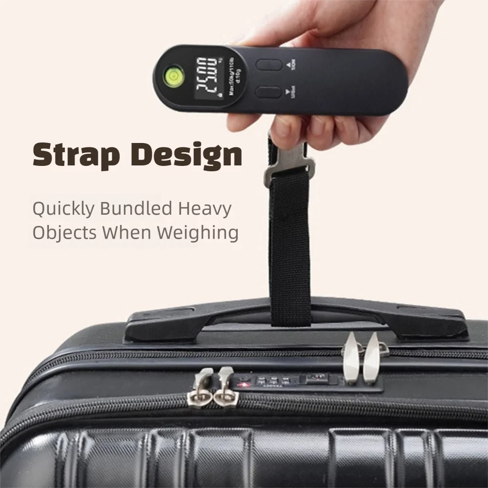 Portable Electronic Luggage Scale Dual Color Kg/Oz/Ib Mini Suitcase Scale Durable LCD Display Travel Weighing Scale Travel Use