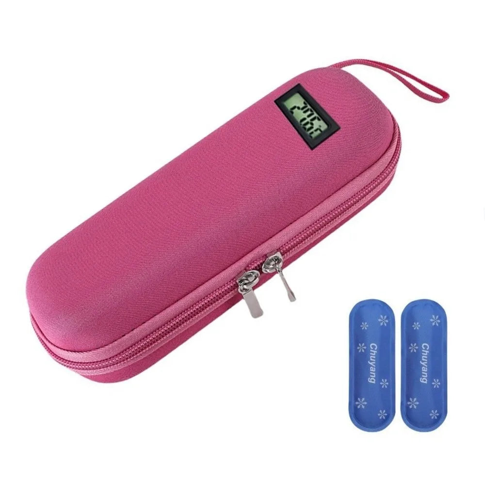Thermometer Display Insulin Cooler Travel Case Cooling Thermal Insulated Refrigerated Medicine Organizer with Ice Pack