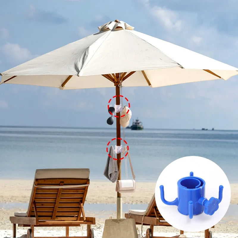 Multi-functional Space-saving Four-corner Hook Useful Umbrella Accessories Portable Outdoor Beach Umbrella Hooks Hanger 1/2pcs