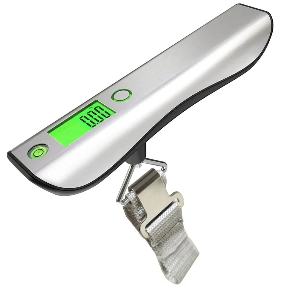 Backlight LCD Display Digital Luggage Scale Stainless Steel Cover Max 50kg Portable Hanging Scale with 1m Tape Measure