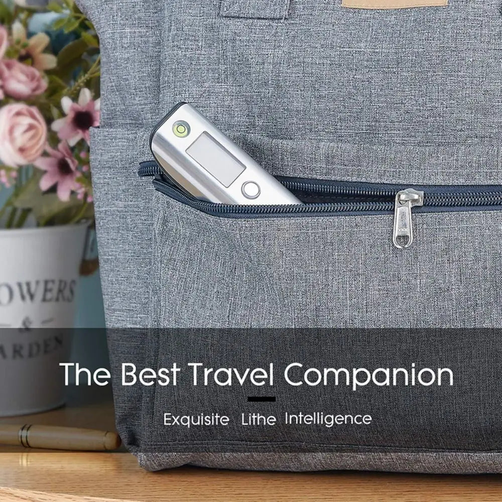 Backlight LCD Display Digital Luggage Scale Stainless Steel Cover Max 50kg Portable Hanging Scale with 1m Tape Measure
